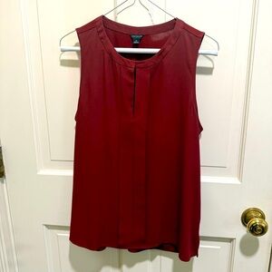 Ann Taylor Sleeveless Morrocan Red Blouse/top Sz Med